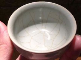 奉华汝瓷天青开片圆口杯